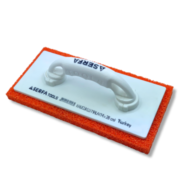 Терка с каучуковой губкой пластиковая 14/28 см Rubber Float, белая (456) 